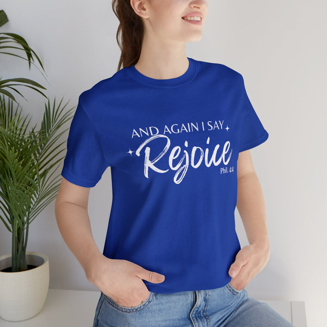 Philippians 4:4 Rejoice, Christian T-shirt for Men and Women, Express Shipping