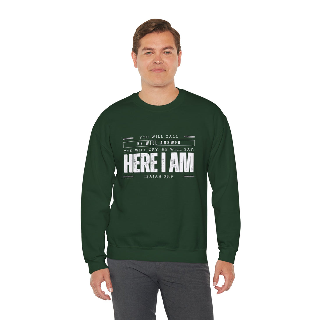 Isaiah 58:9, Heavy Blend™ Sweatshirt for Men and Women
