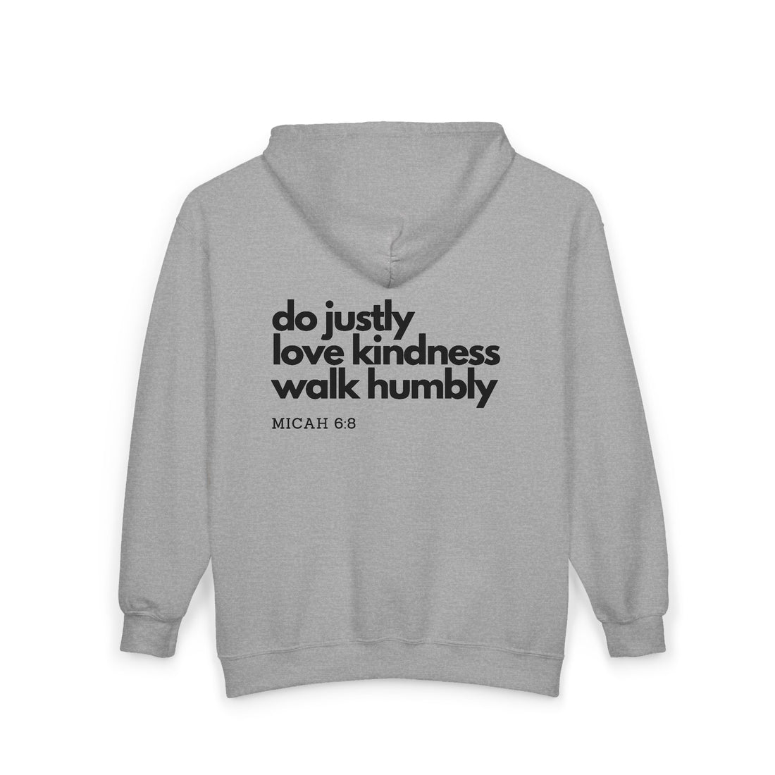 Unisex Heavy Blend™ Full Zip Hooded Sweatshirt:  Micah 6:8 do justly love kindness walk humbly