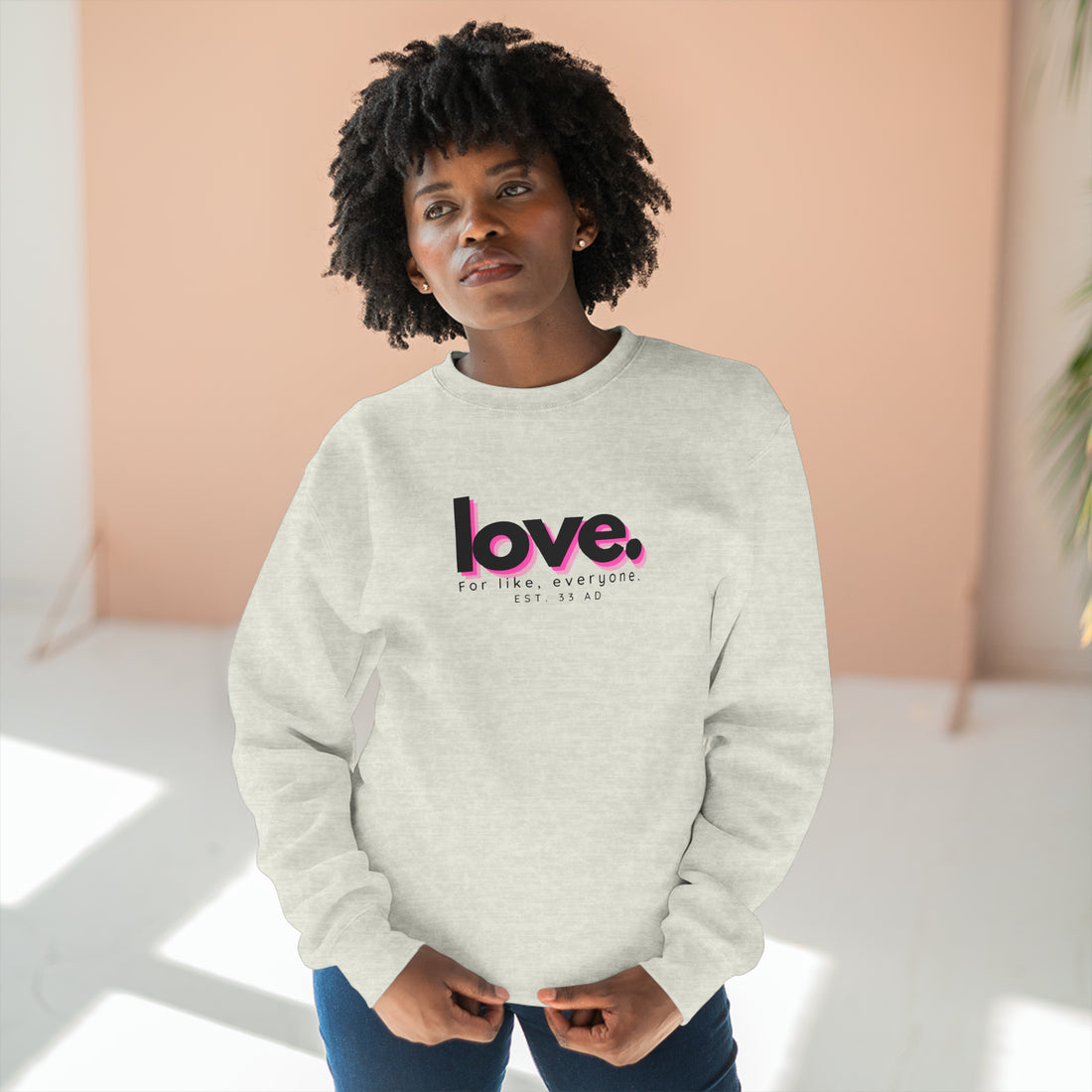 Love, Pink Shadow, Christian Sweatshirt for Men and Women