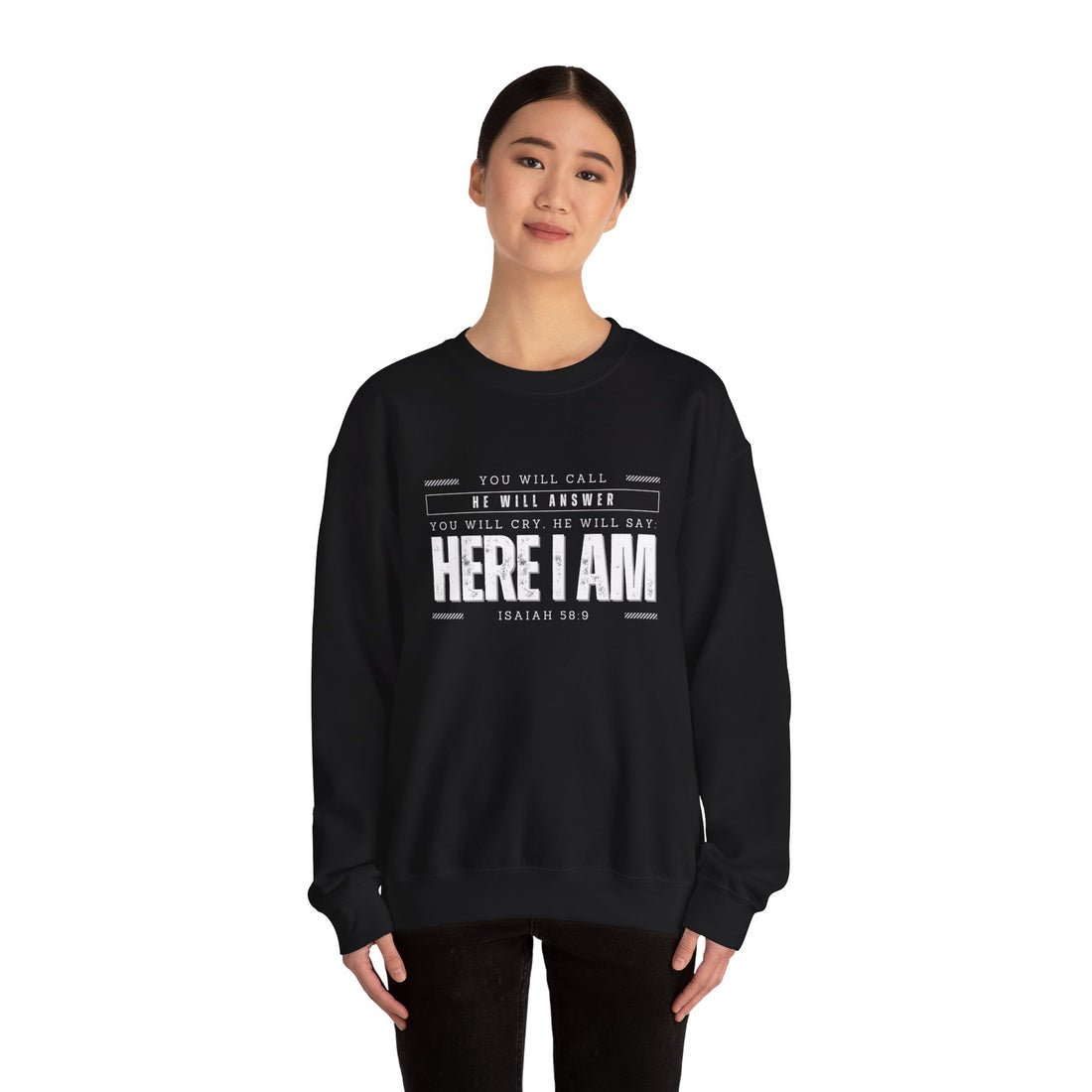 Isaiah 58:9, Heavy Blend™ Sweatshirt for Men and Women