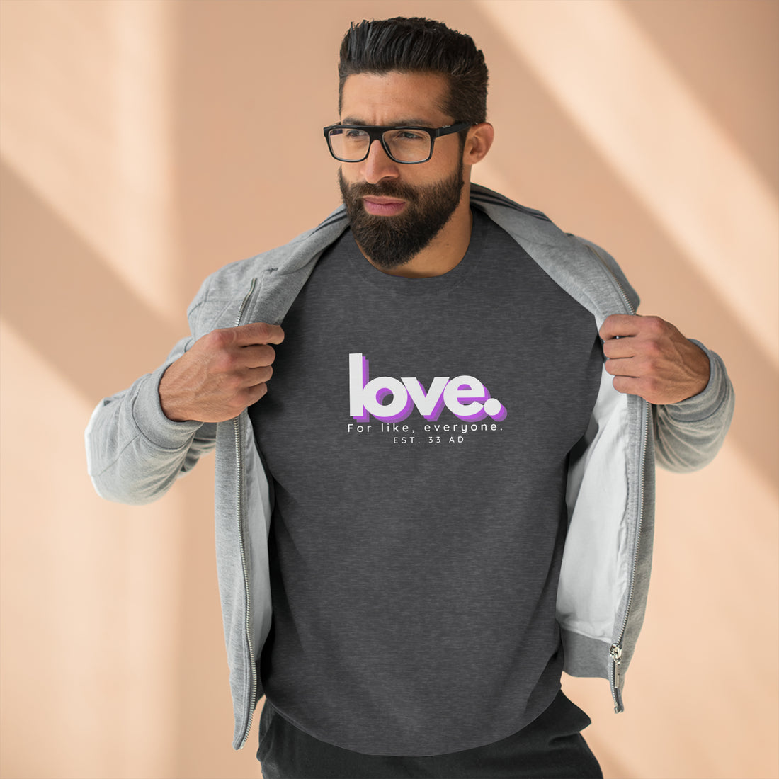 Love, Pink Shadow, Christian Sweatshirt for Men and Women