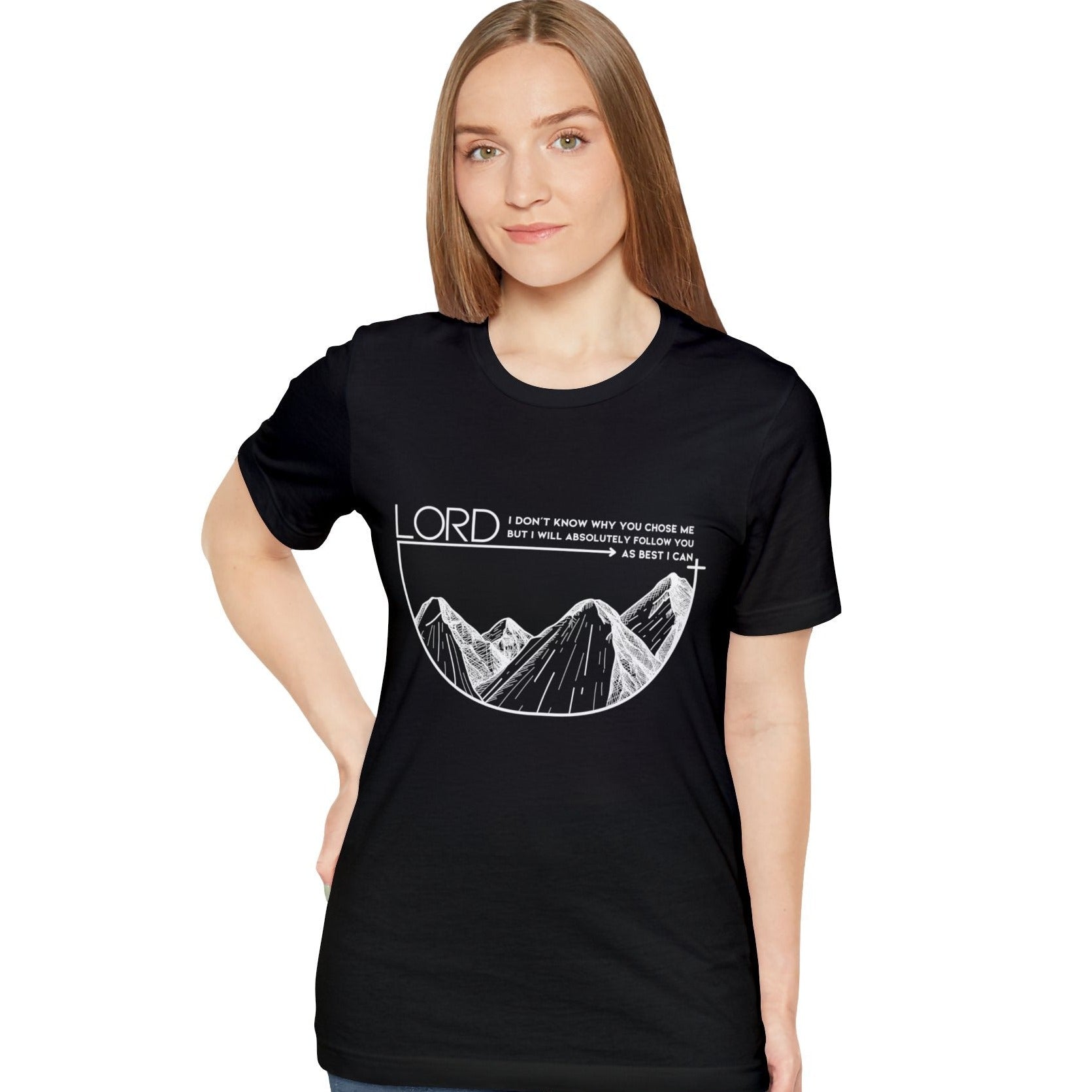 Follow the Lord, Express Delivery, Christian T-shirt for Men and Women black