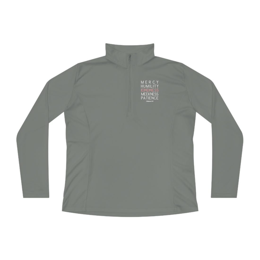 Colossians 3:12, Ladies Quarter-Zip Pullover, Christian Sweatshirt for women