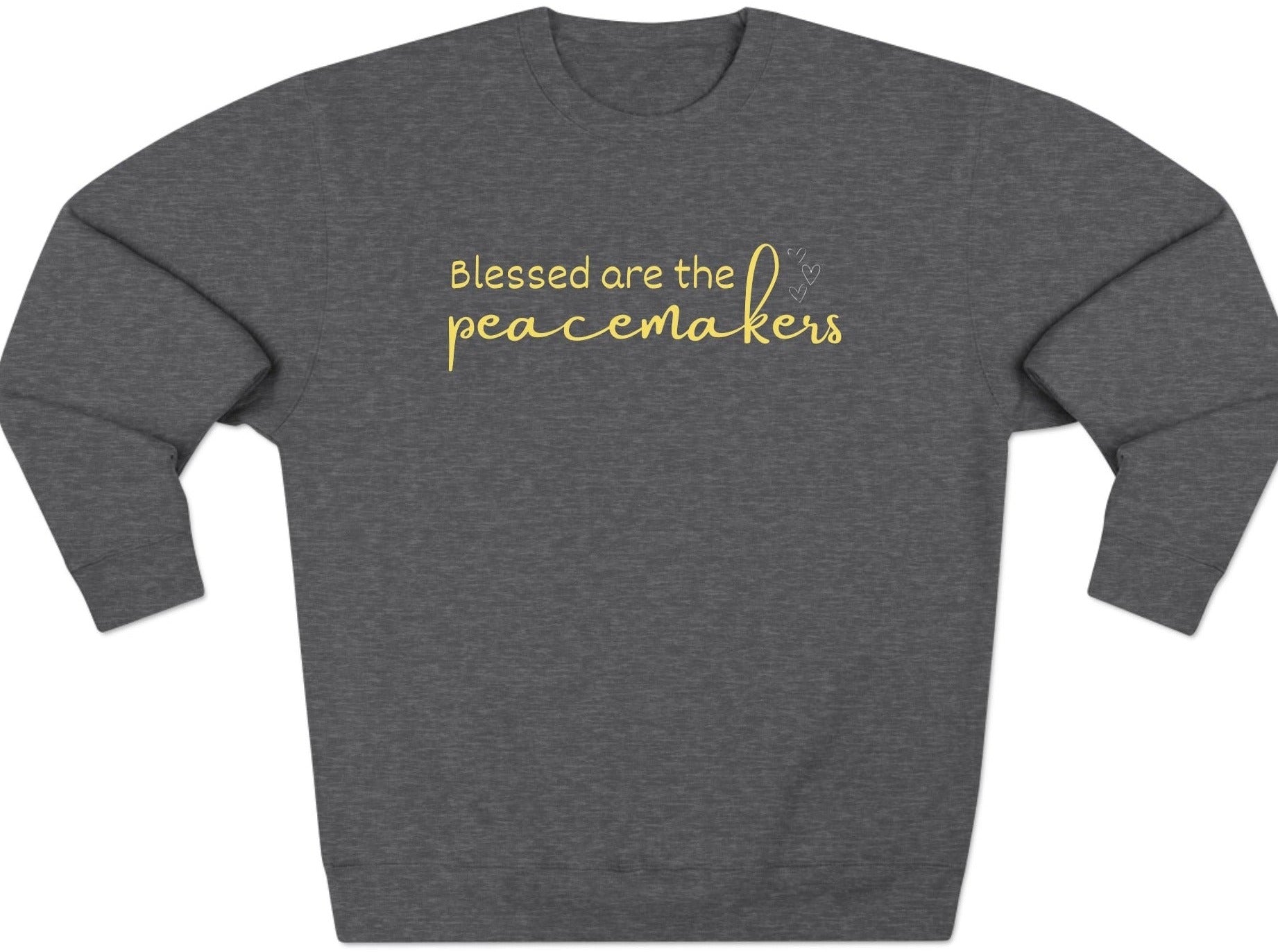 Blessed are the Peacemakers, Unisex Crewneck Christian Sweatshirt Charcoal Heather