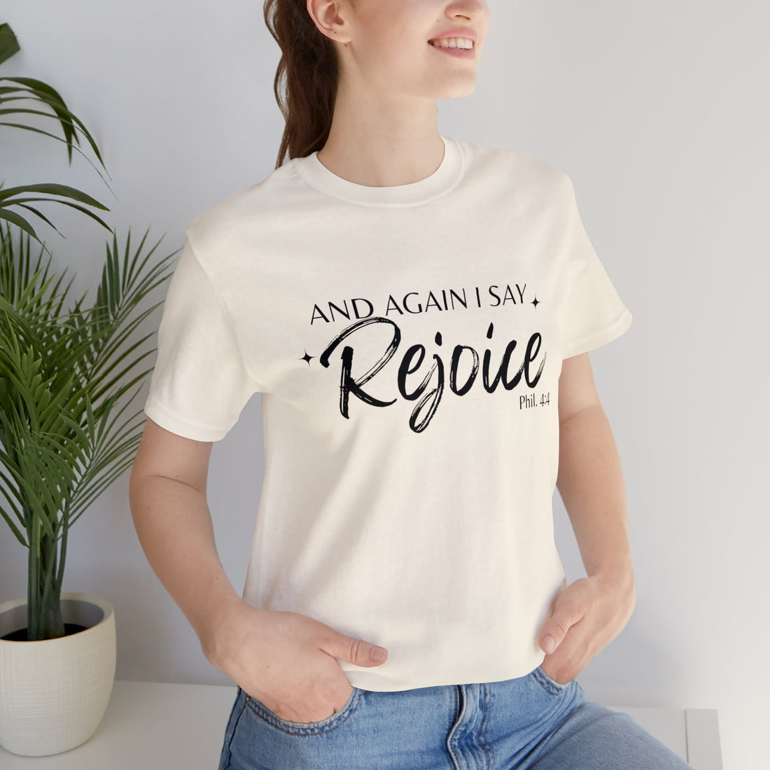 Philippians 4:4 Rejoice, Christian T-shirt for Men and Women, Express Shipping