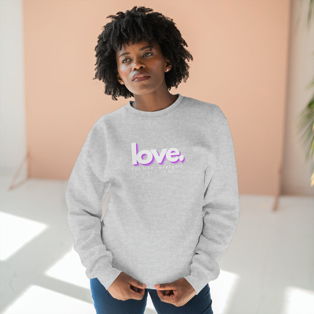 Love, Pink Shadow, Christian Sweatshirt for Men and Women