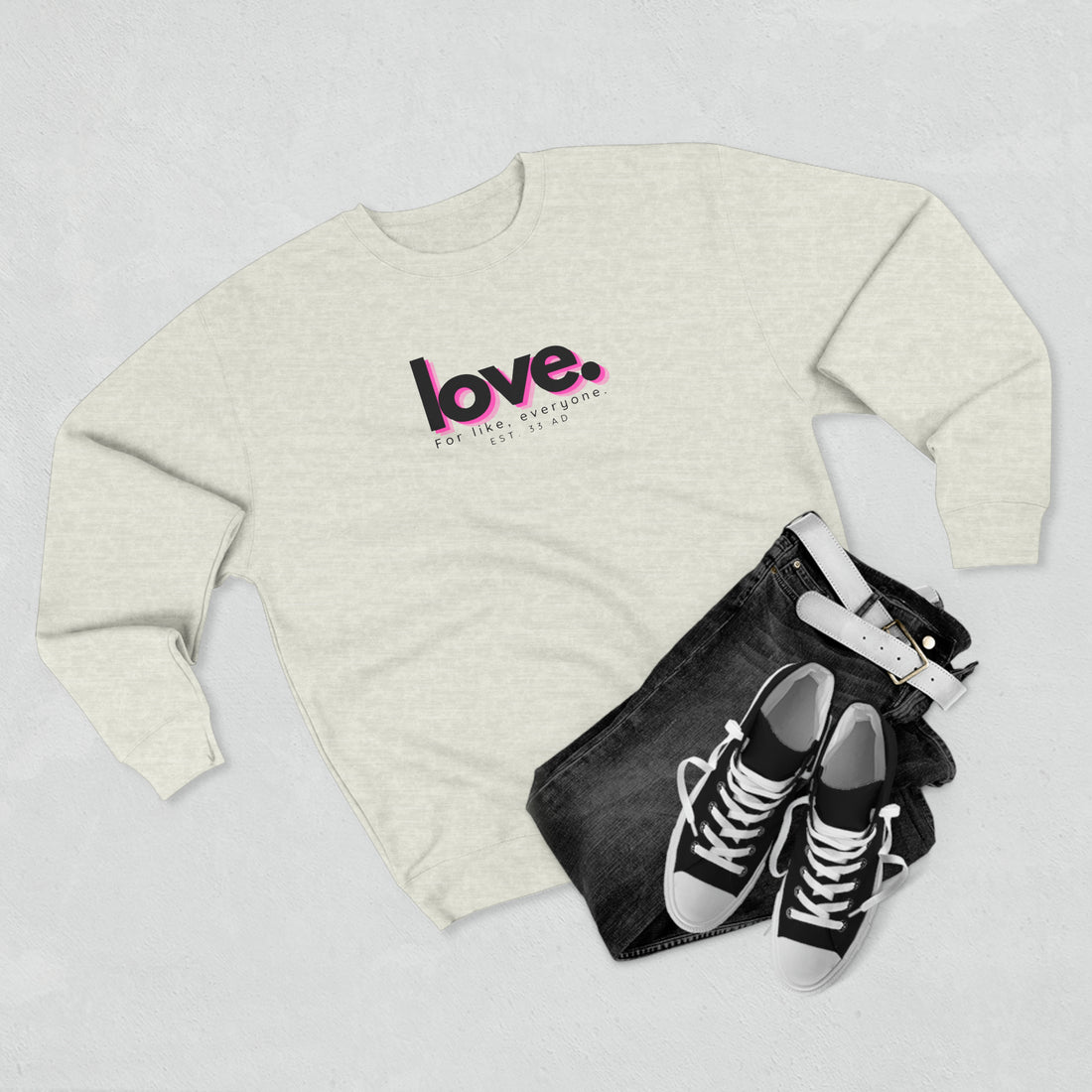 Love, Pink Shadow, Christian Sweatshirt for Men and Women