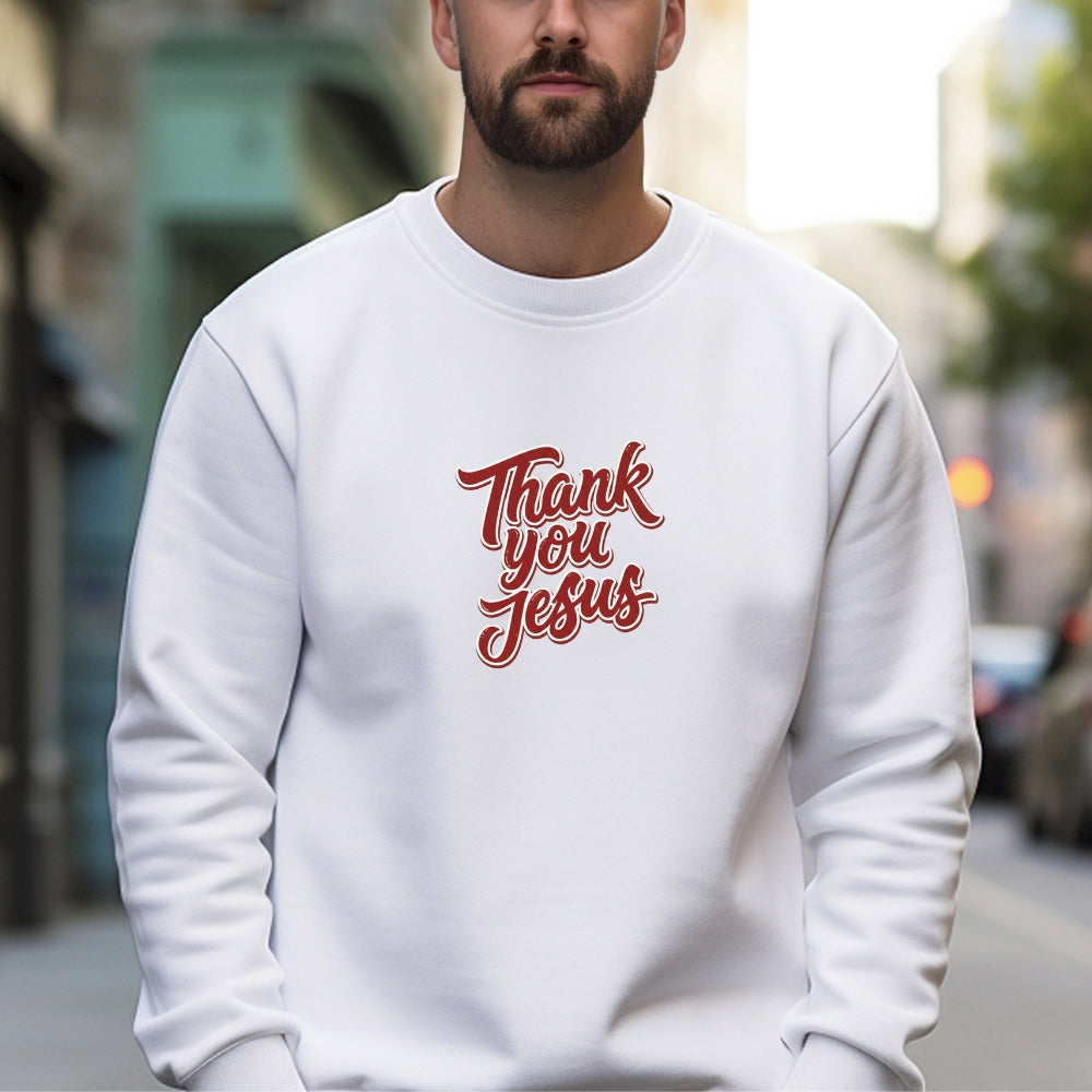 Thank You Jesus Crewneck Sweatshirt — Christian Faith Graphic Pullover