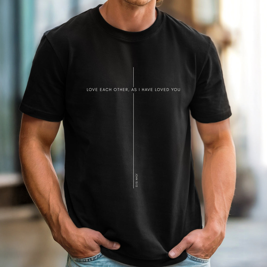 Christian cross shirt for Women and Men, John 15:12 Jesus shirt, gift for Christians