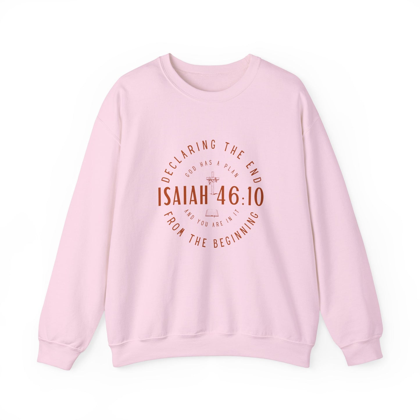 Sweatshirt, Isaiah 46.10, Gildan 18000, men and women, pink