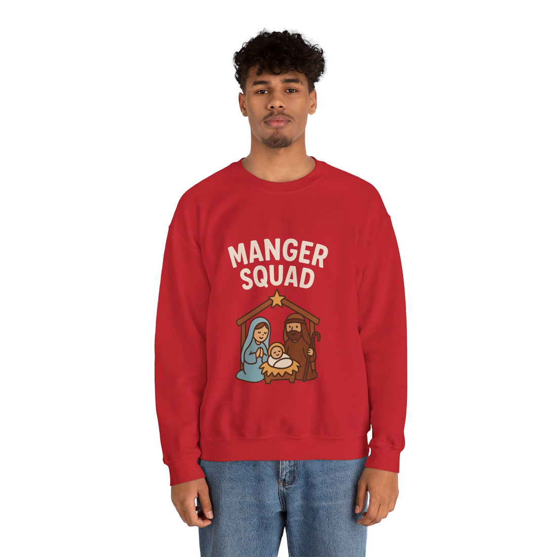 Manger Squad Sweatshirt — Cute Nativity Christmas Crewneck