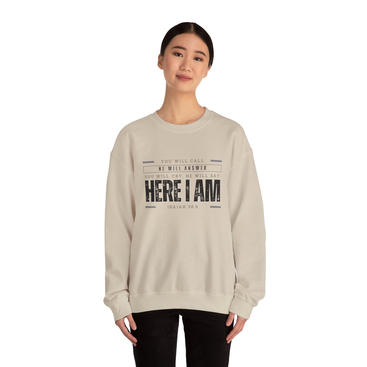 Isaiah 58:9, Heavy Blend™ Sweatshirt for Men and Women