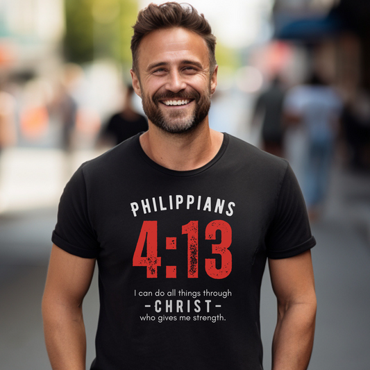 Philippians 4:13, Christian T-shirt for Men