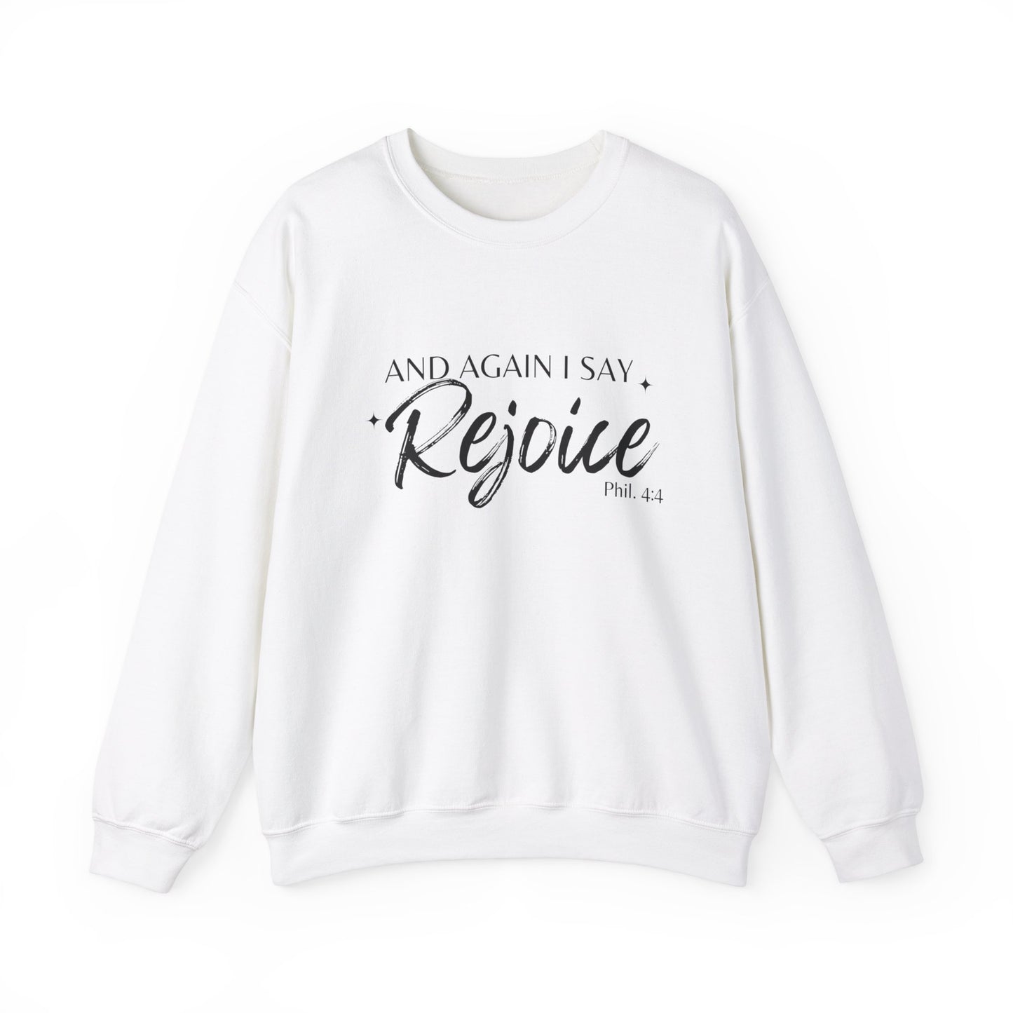 Philippians 4:4 Rejoice, Heavy Blend™ Christian Sweatshirt for Men and Women