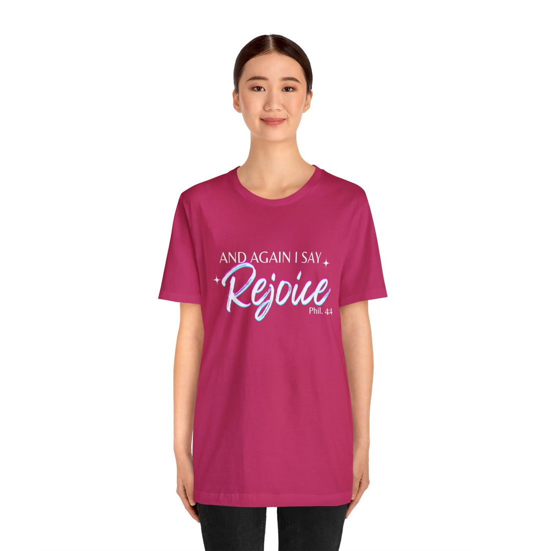 Philippians 4:4 Rejoice, Christian T-shirt for Men and Women, Express Shipping