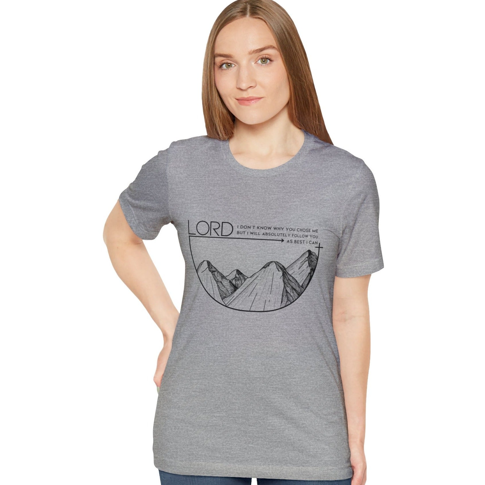 Follow the Lord, Express Delivery, Christian T-shirt for Men and Women athletic heather gray