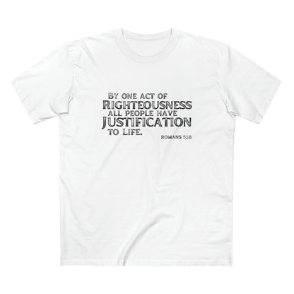 Romans 5:18 Justification, Christian T-shirt for Men and Women