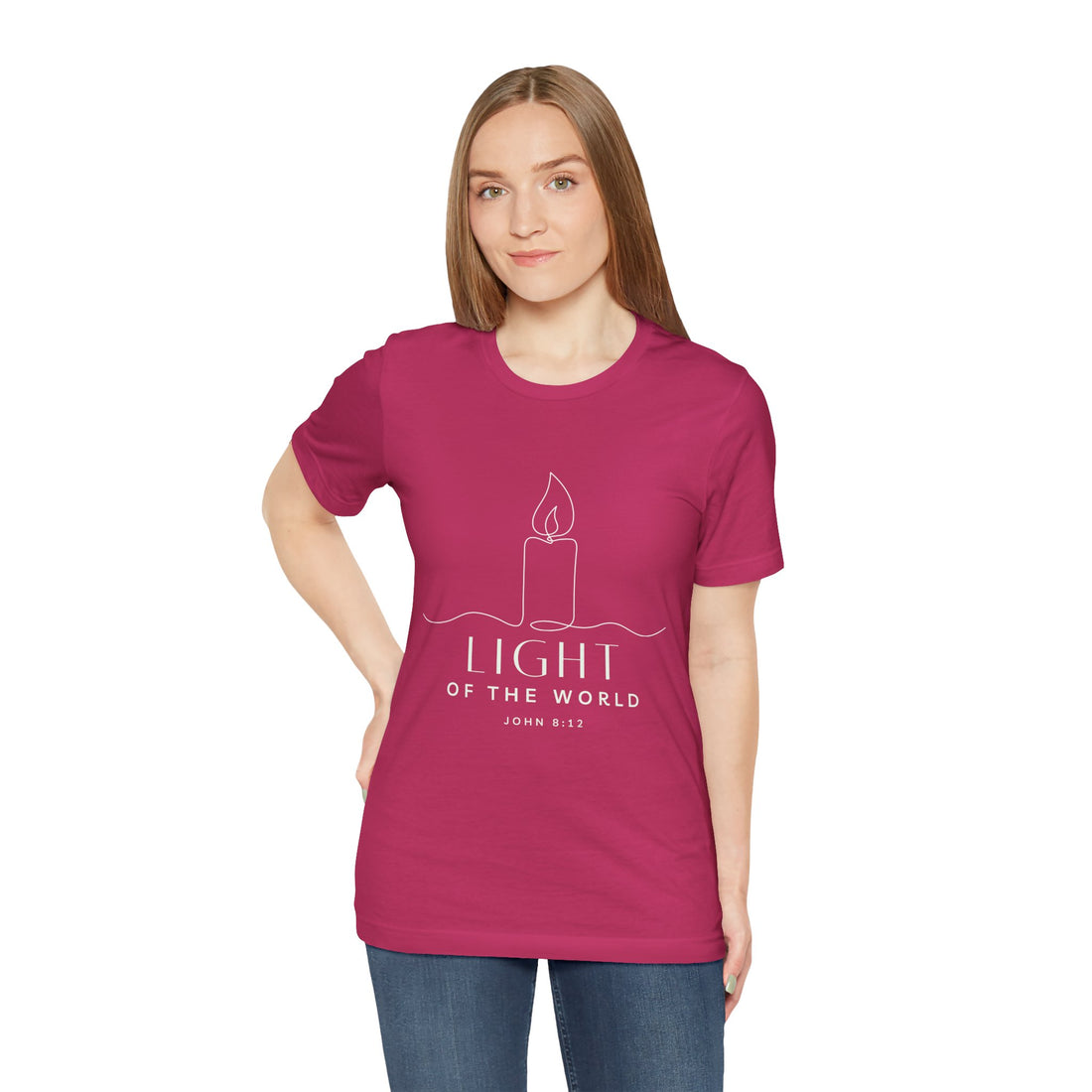Light of the World — Plain Unisex Jersey Short Sleeve T-Shirt