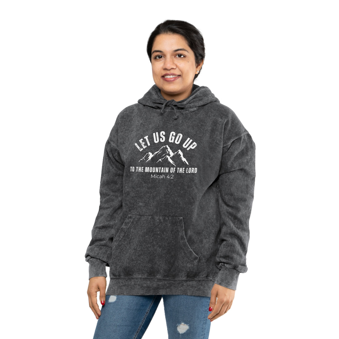 Micah 4:2, Mineral Wash Hoodie for Men and Women