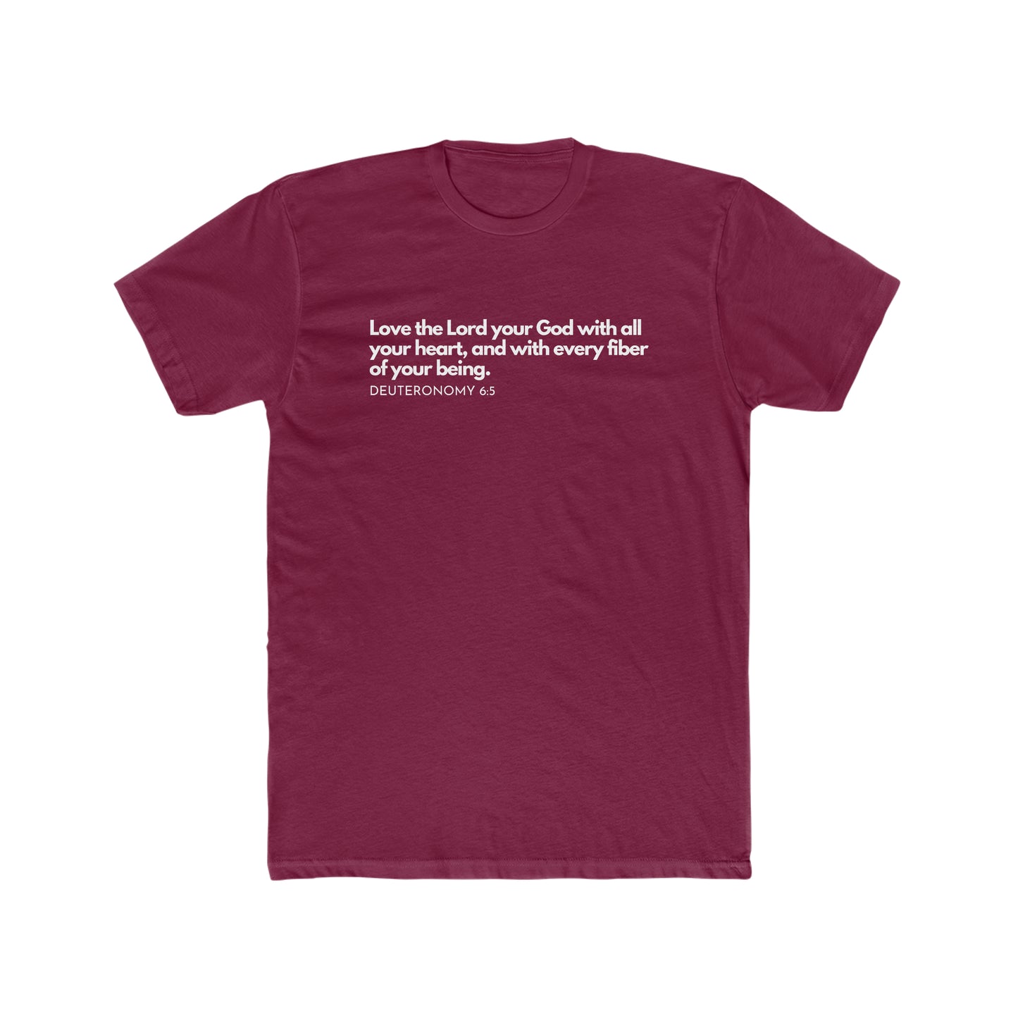 Deuteronomy 6:5 All Your Heart, Cotton Crew Christian T-shirt for men