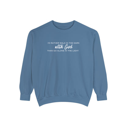 Hymn: He Knows, Garment-Dyed Christian Sweatshirt for Men and Women