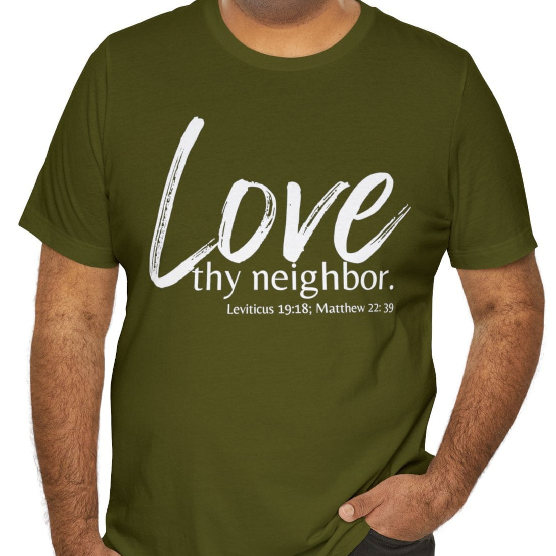 Matthew 22:39 Love thy Neighbor, Express Delivery, Christian T-shirt for Men and Women