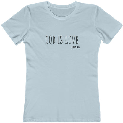 1 John 4:8 God is Love, Christian T-shirt for Women light blue