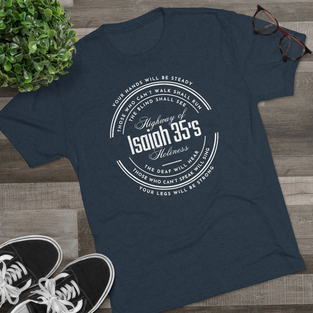 Isaiah 35 Highway of Holiness, Tri-Blend Crew Christian T-shirt for Men and Women