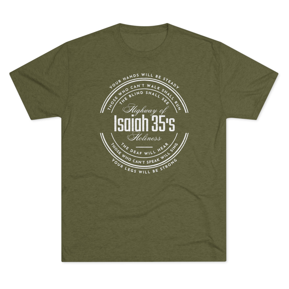 Isaiah 35 Highway of Holiness, Tri-Blend Crew Christian T-shirt for Men and Women
