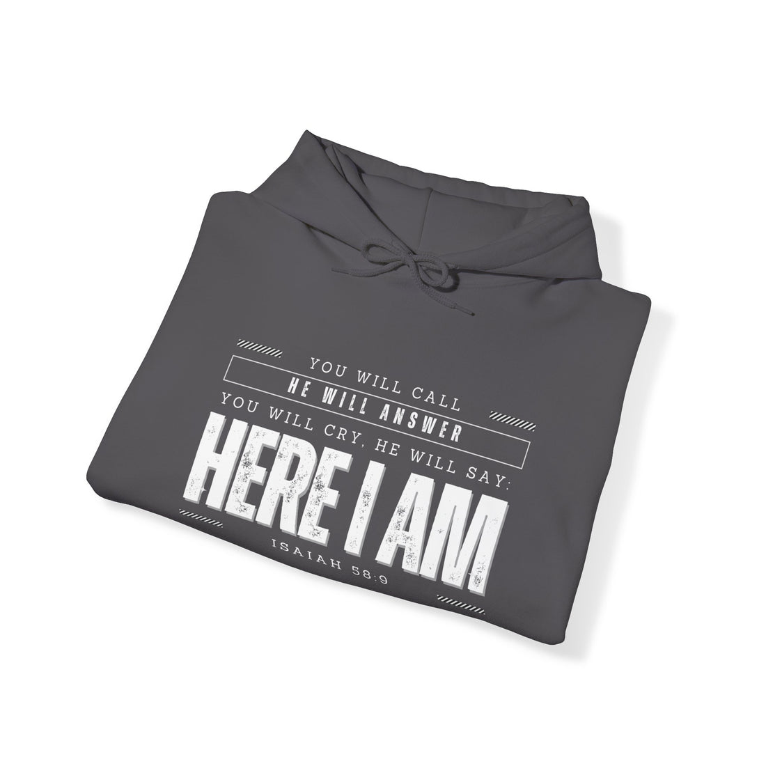 Isaiah 58.9 Here I am, Heavy Blend™ Christian Hoodie for Men and Women