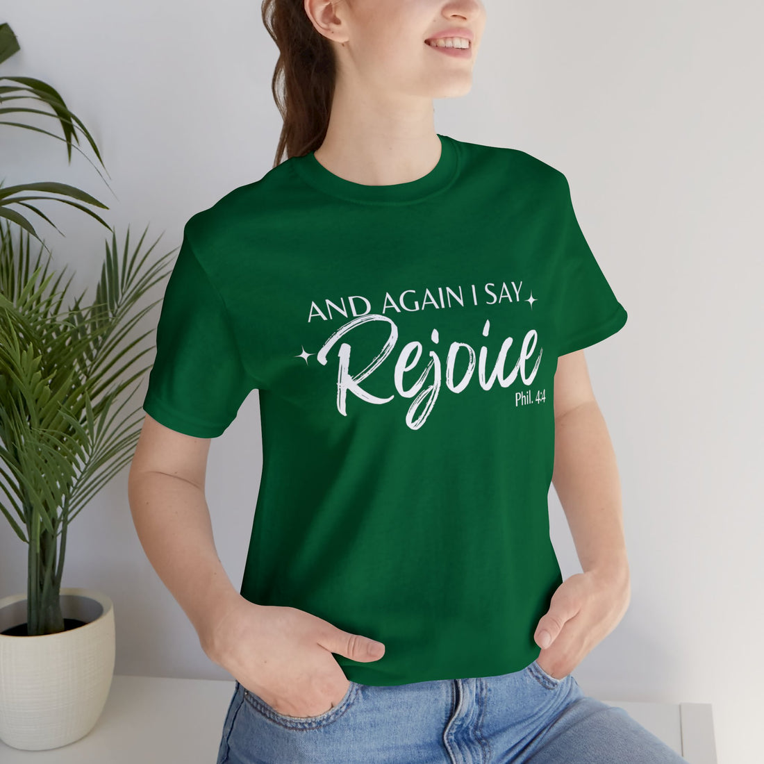 Philippians 4:4 Rejoice, Christian T-shirt for Men and Women, Express Shipping