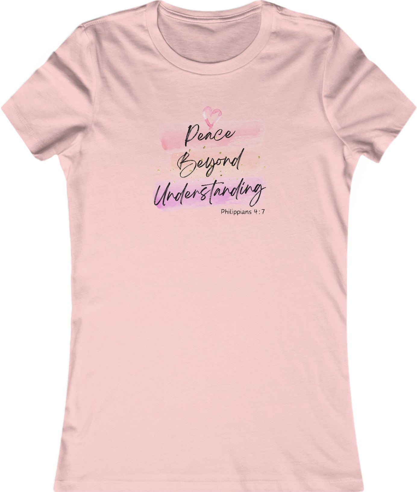 Philippians 4:7, Christian T-shirt for Women pink