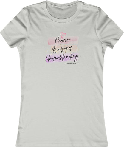 Philippians 4:7, Christian T-shirt for Women silver