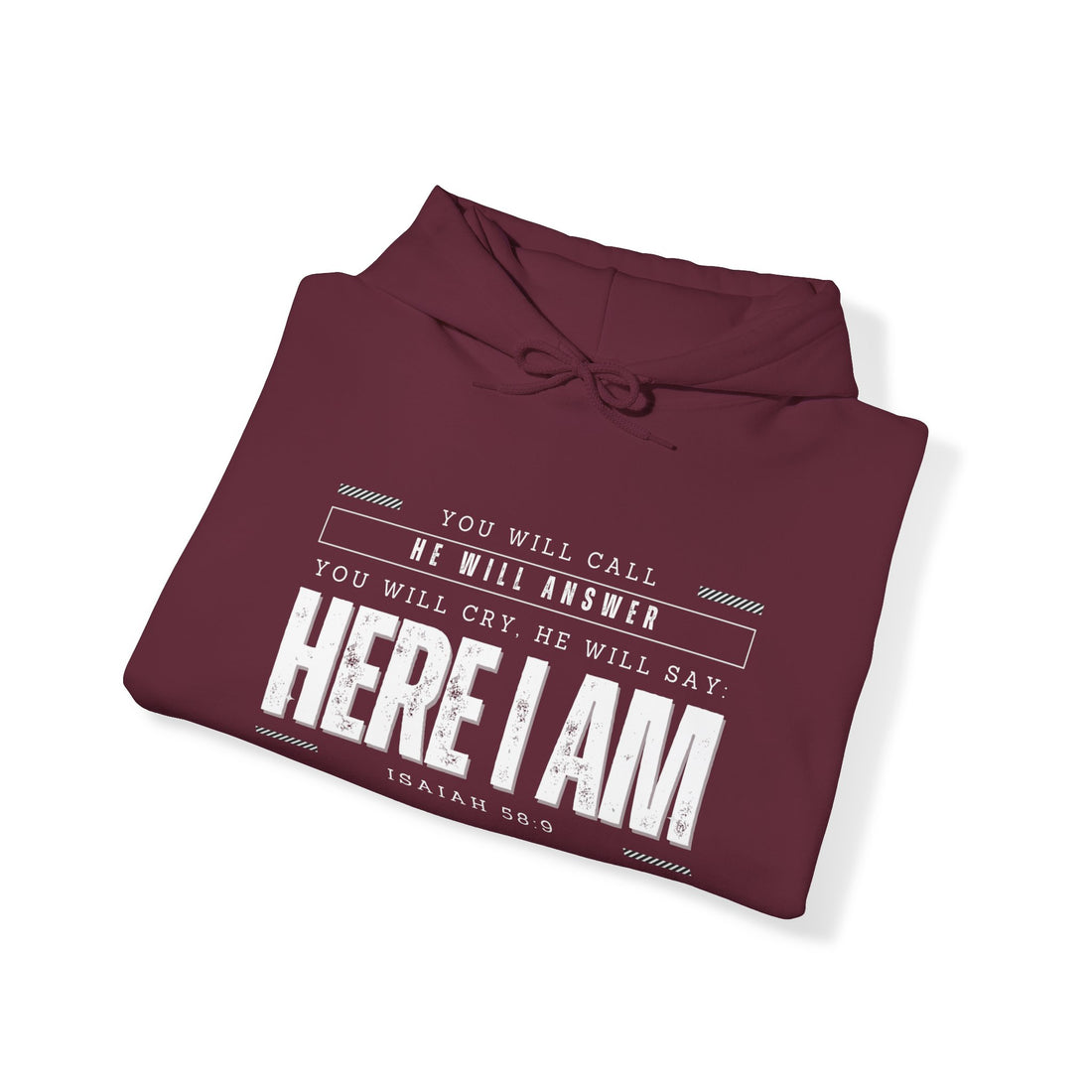 Isaiah 58.9 Here I am, Heavy Blend™ Christian Hoodie for Men and Women