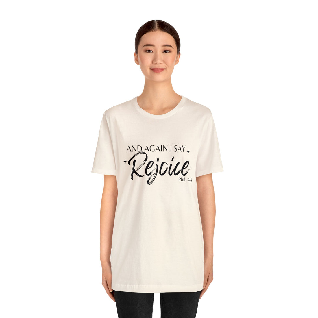 Philippians 4:4 Rejoice, Christian T-shirt for Men and Women, Express Shipping