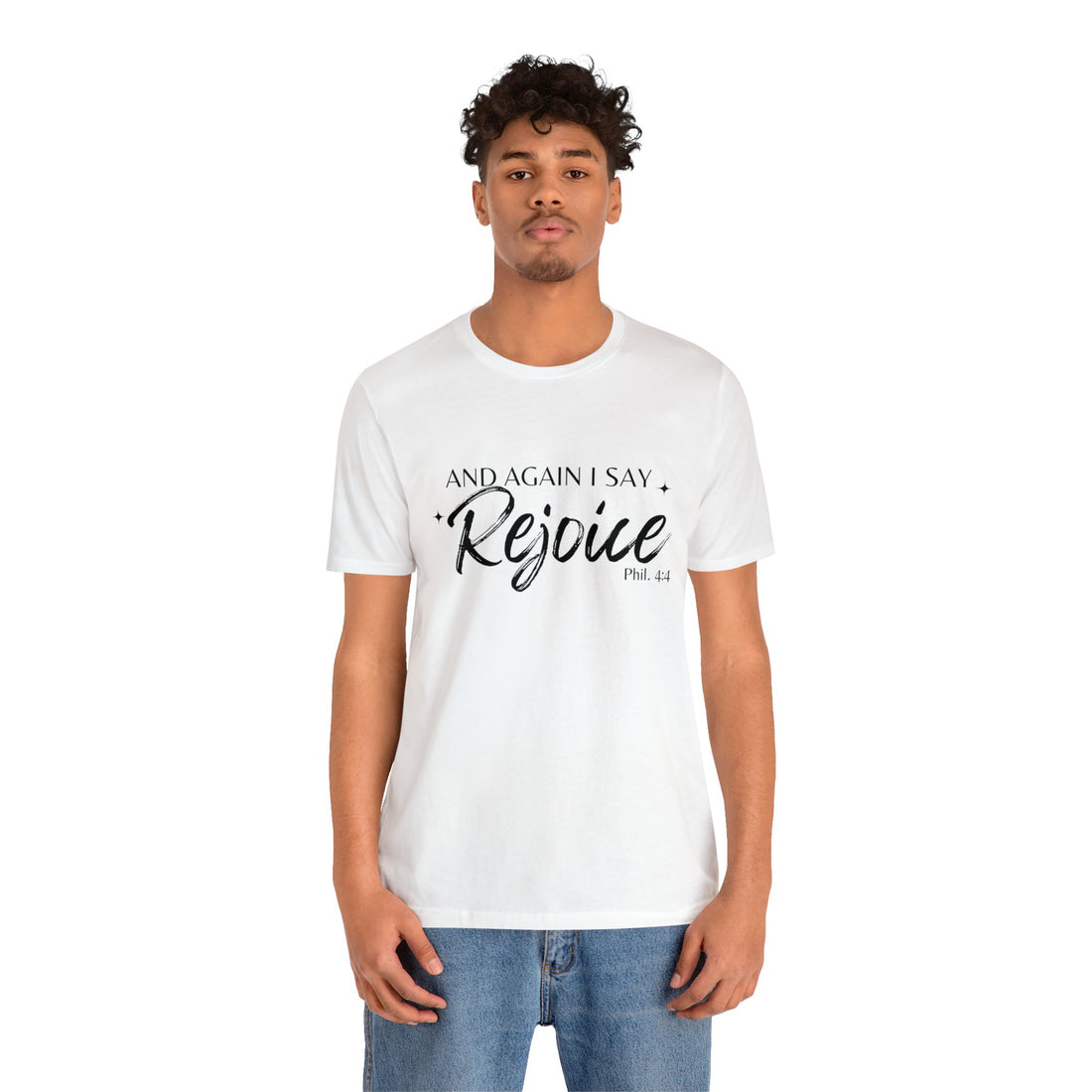 Philippians 4:4 Rejoice, Christian T-shirt for Men and Women, Express Shipping