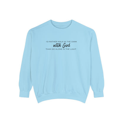 Hymn: He Knows, Garment-Dyed Christian Sweatshirt for Men and Women