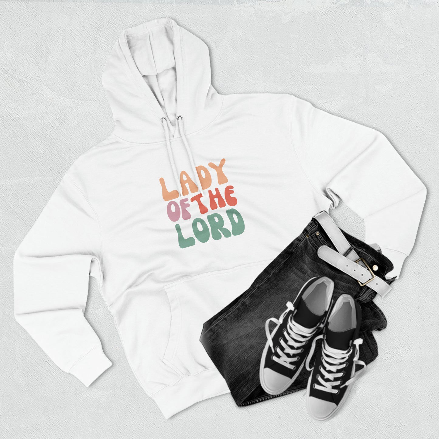 Lady of the Lord, Three-Panel Fleece Christian Hoodie for Women