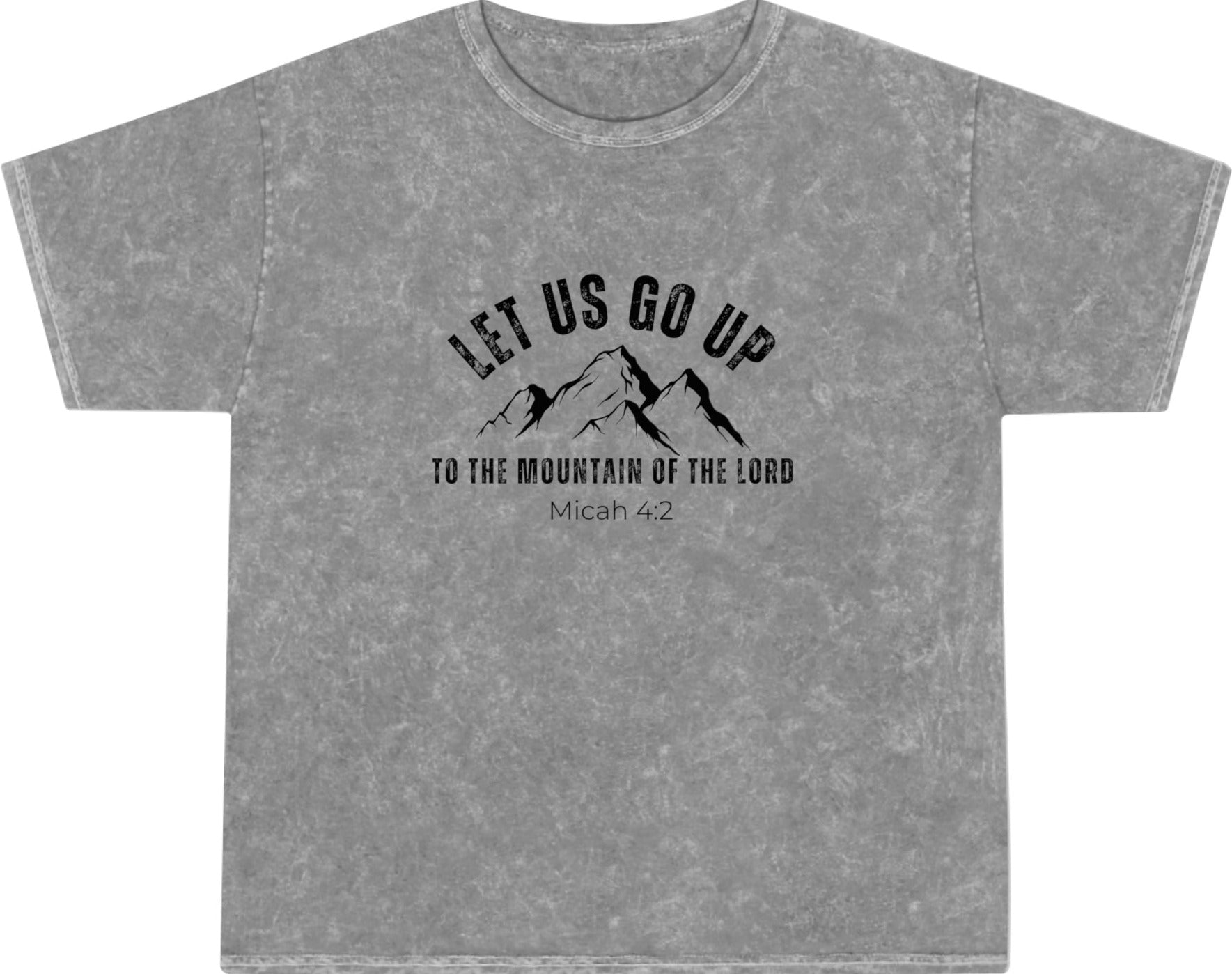 Micah 4:2, Unisex Mineral Wash Christian T-Shirt for men and woman gray
