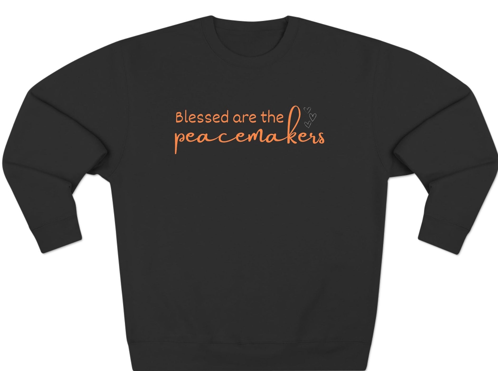 Blessed are the Peacemakers, Unisex Crewneck Christian Sweatshirt Black