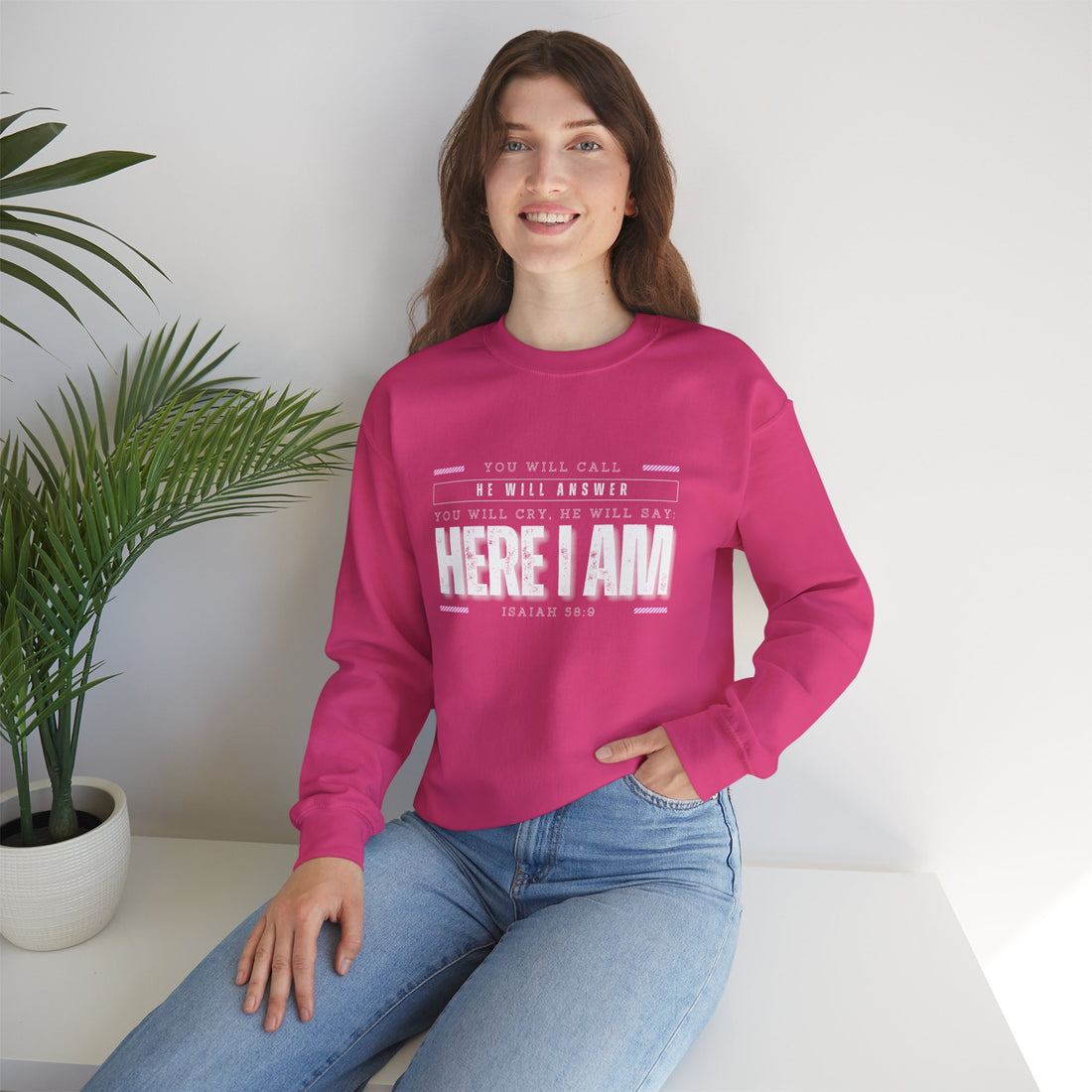 Isaiah 58:9, Heavy Blend™ Sweatshirt for Men and Women