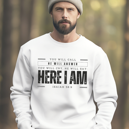 Isaiah 58:9, Heavy Blend™ Sweatshirt for Men and Women